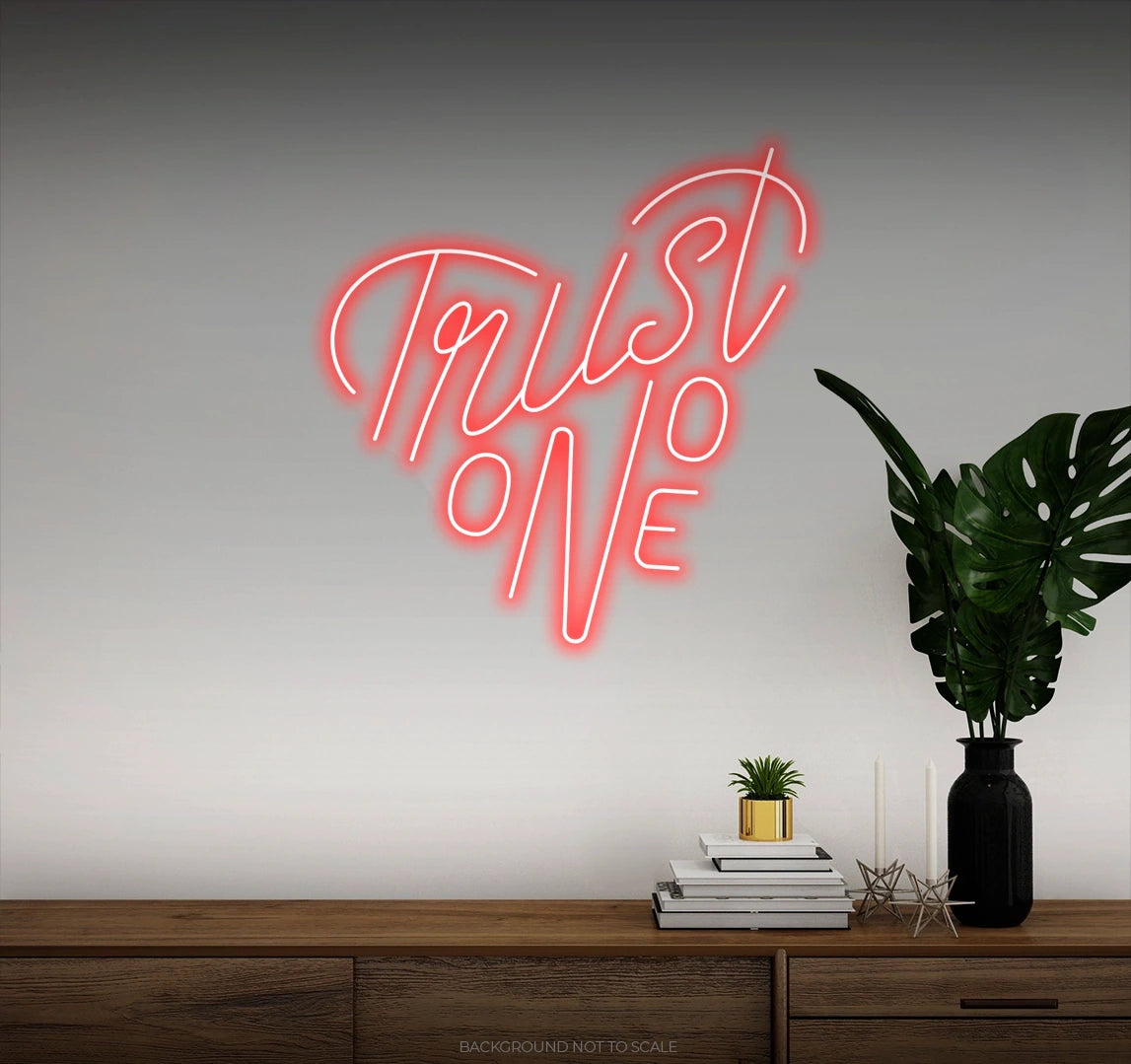 Trust no one heart LED neon