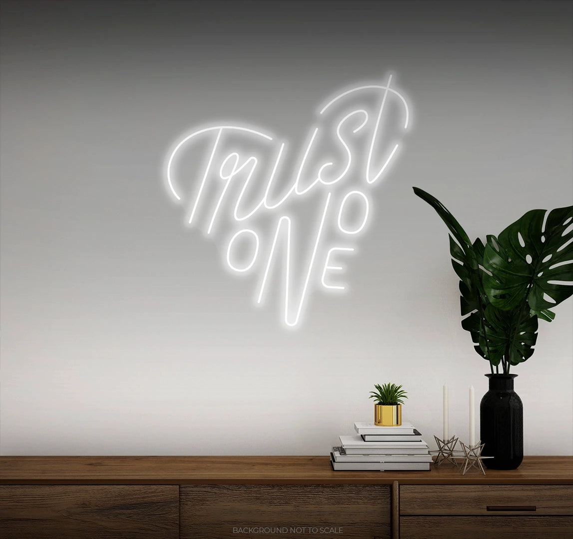 Trust no one heart LED neon