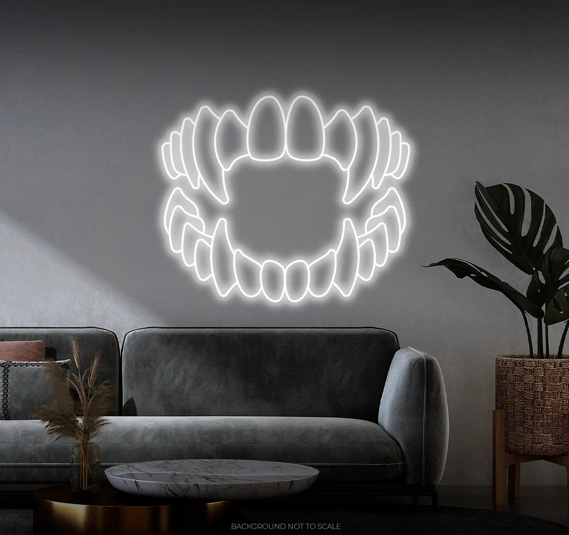 Vampire teeth LED neon