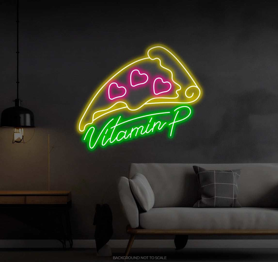 Vitamin p pizza with hearts Ledneon