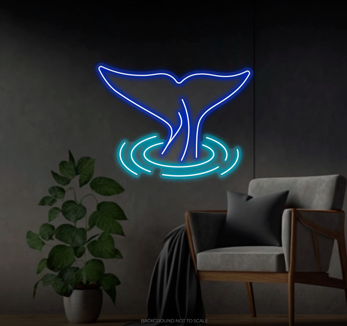 Whale Tail In The Water LED neon