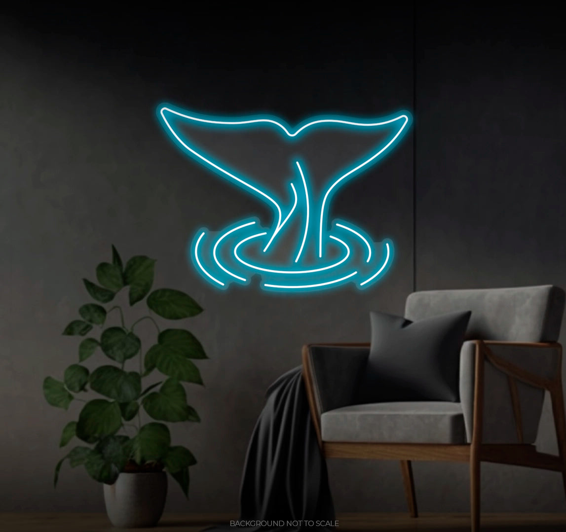 Whale Tail In The Water LED neon