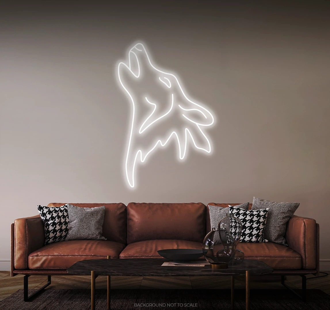 Wolf howling LED neon