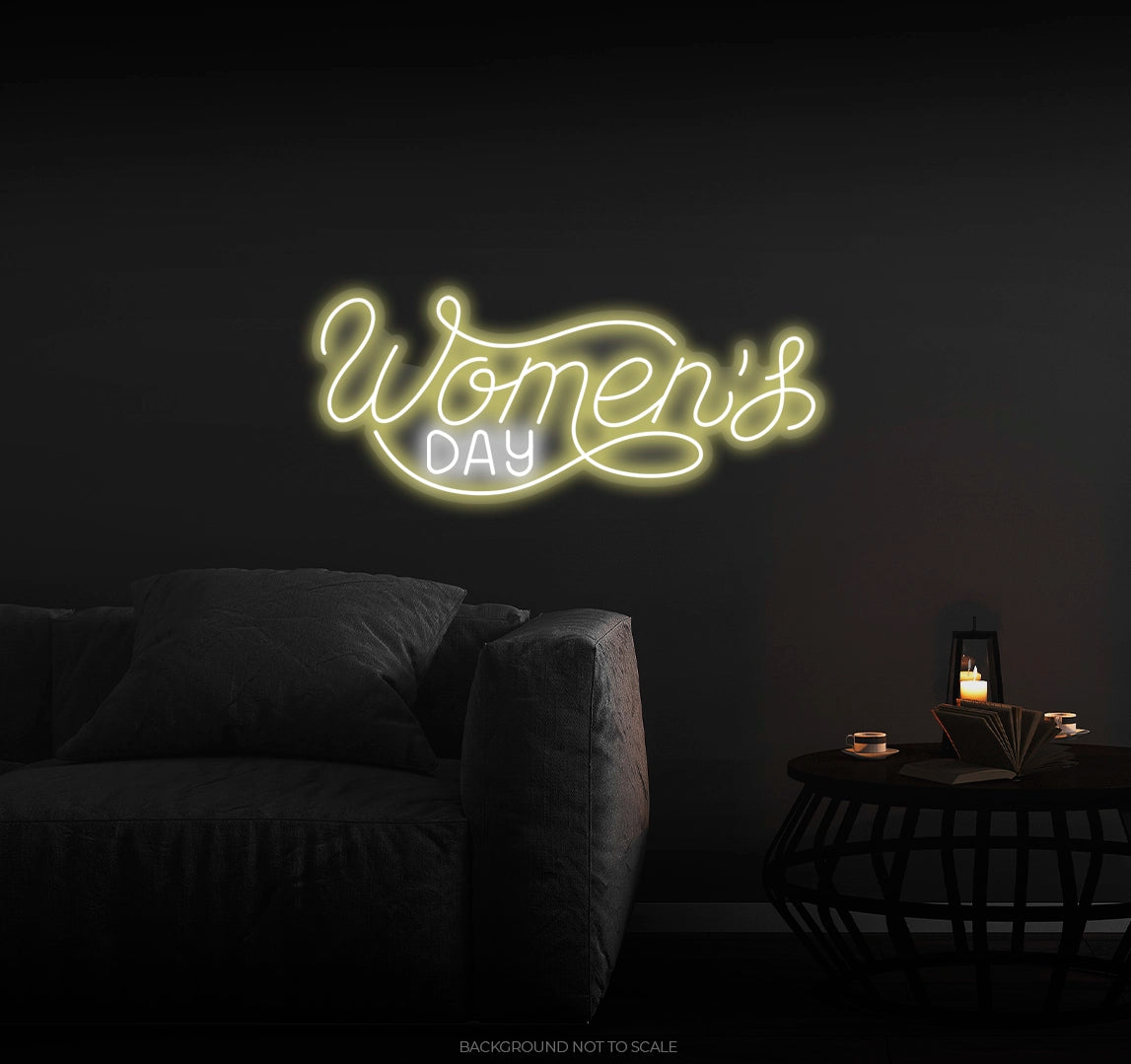 Women's day calligraphy LED neon