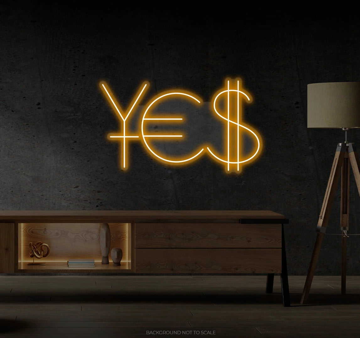 Yes Money Symbols LED neon