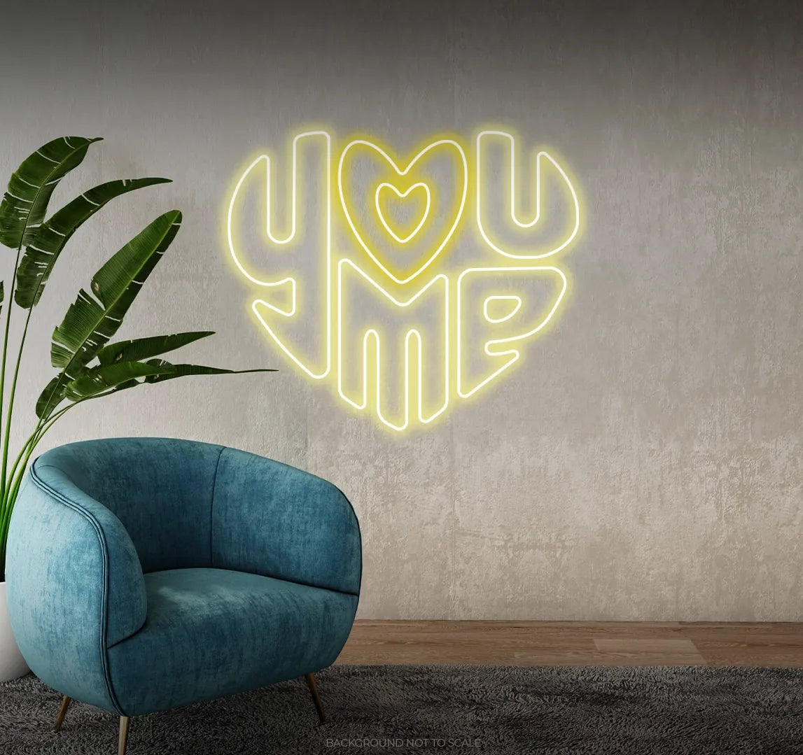 You me heart LED neon