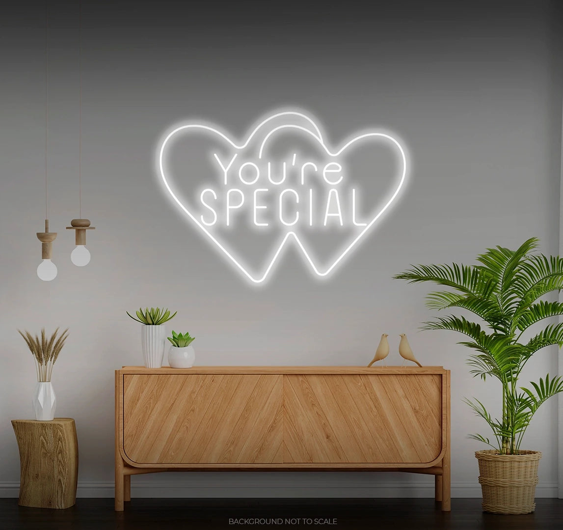 You're special in double heart LED neon