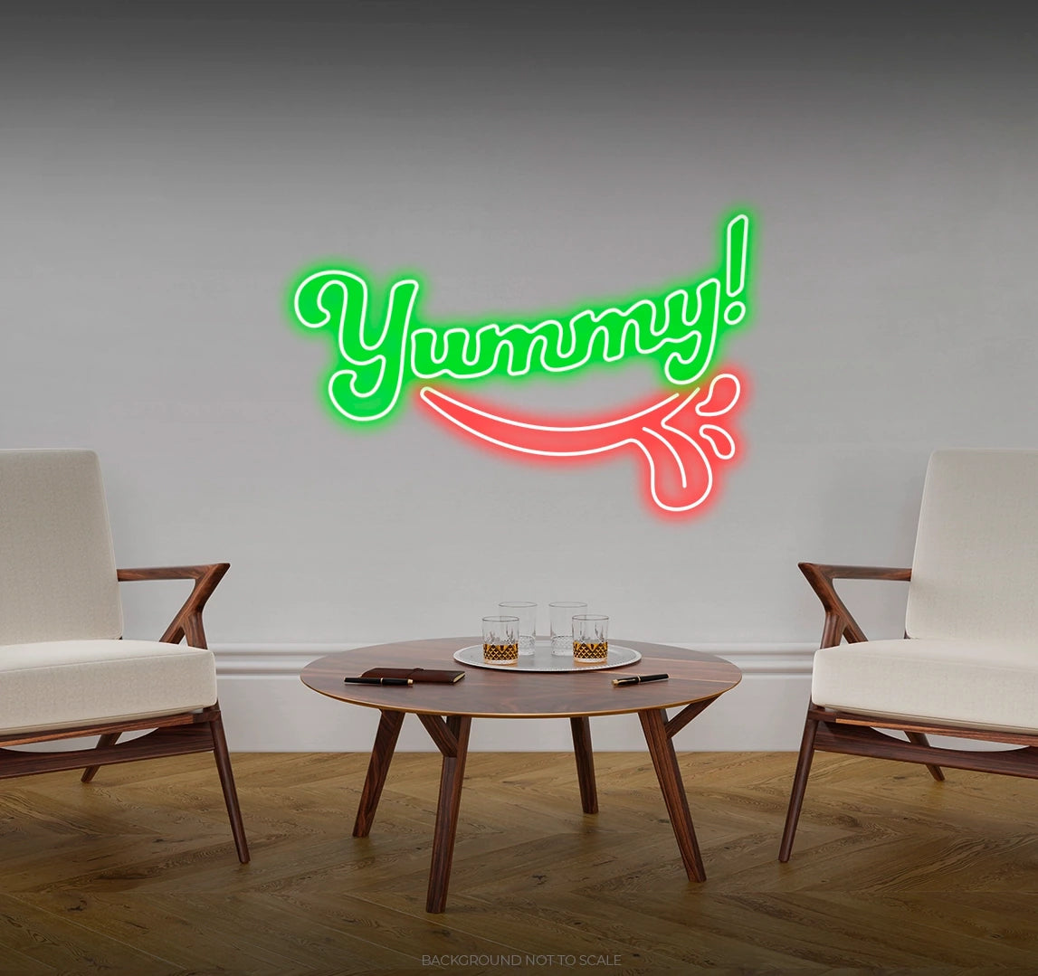 Yummy tongue out LED neon