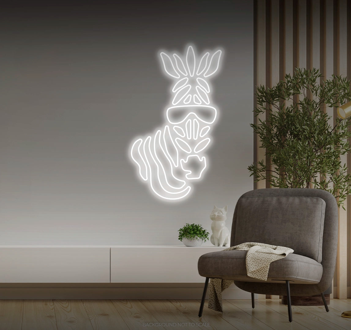 Zebra with glasses LED neon