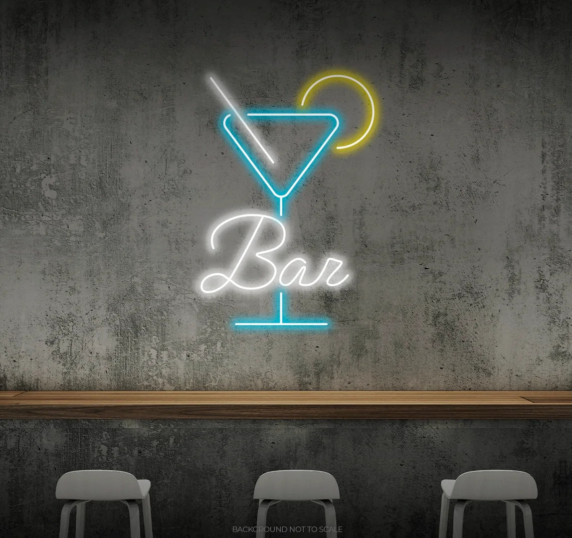 Bar and coctail glass ledneon