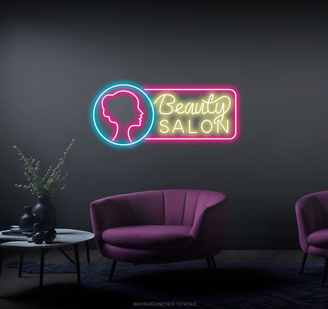 Beauty salon woman ledneon