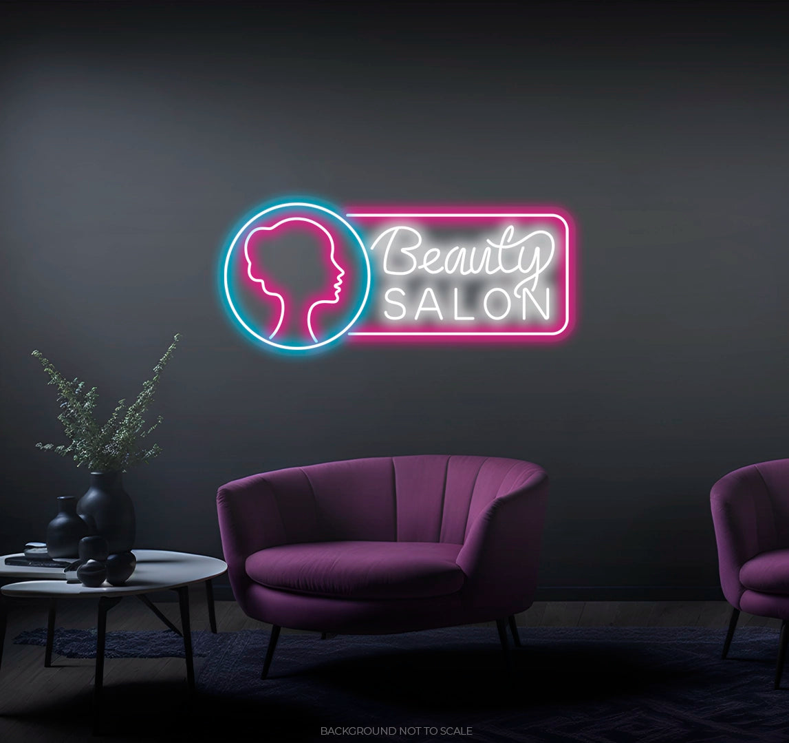 Beauty salon woman ledneon