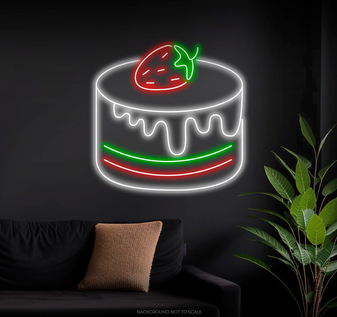 Birthday cake strawberry ledneon