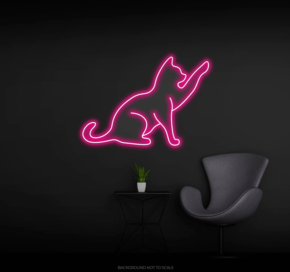 Cat paw ledneon