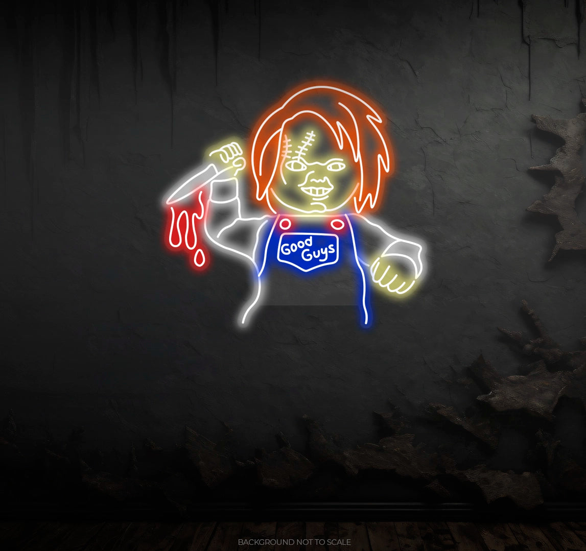 Chucky with knife ledneon