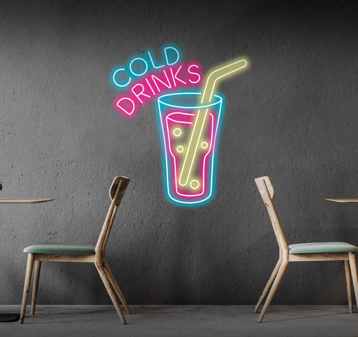 Cold drinks glass ledneon