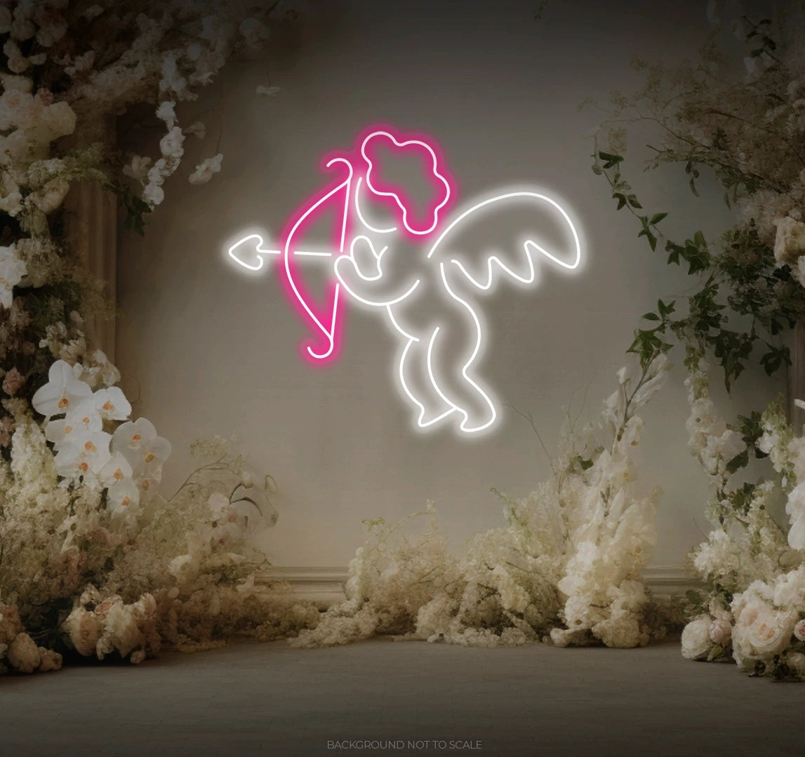 Cupid love angel with arrow ledneon