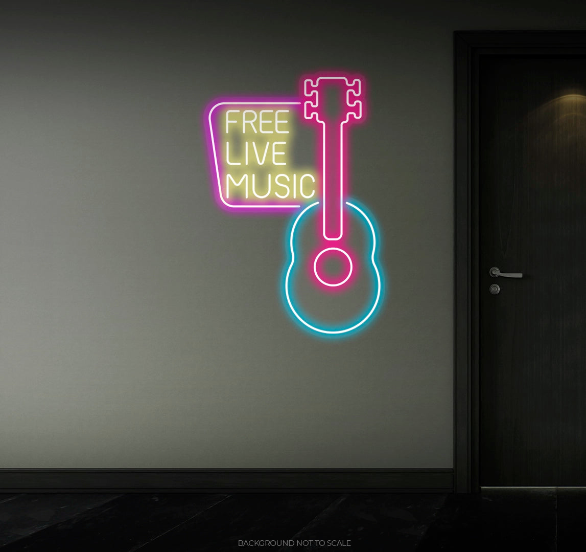 Free live music and guitar ledneon