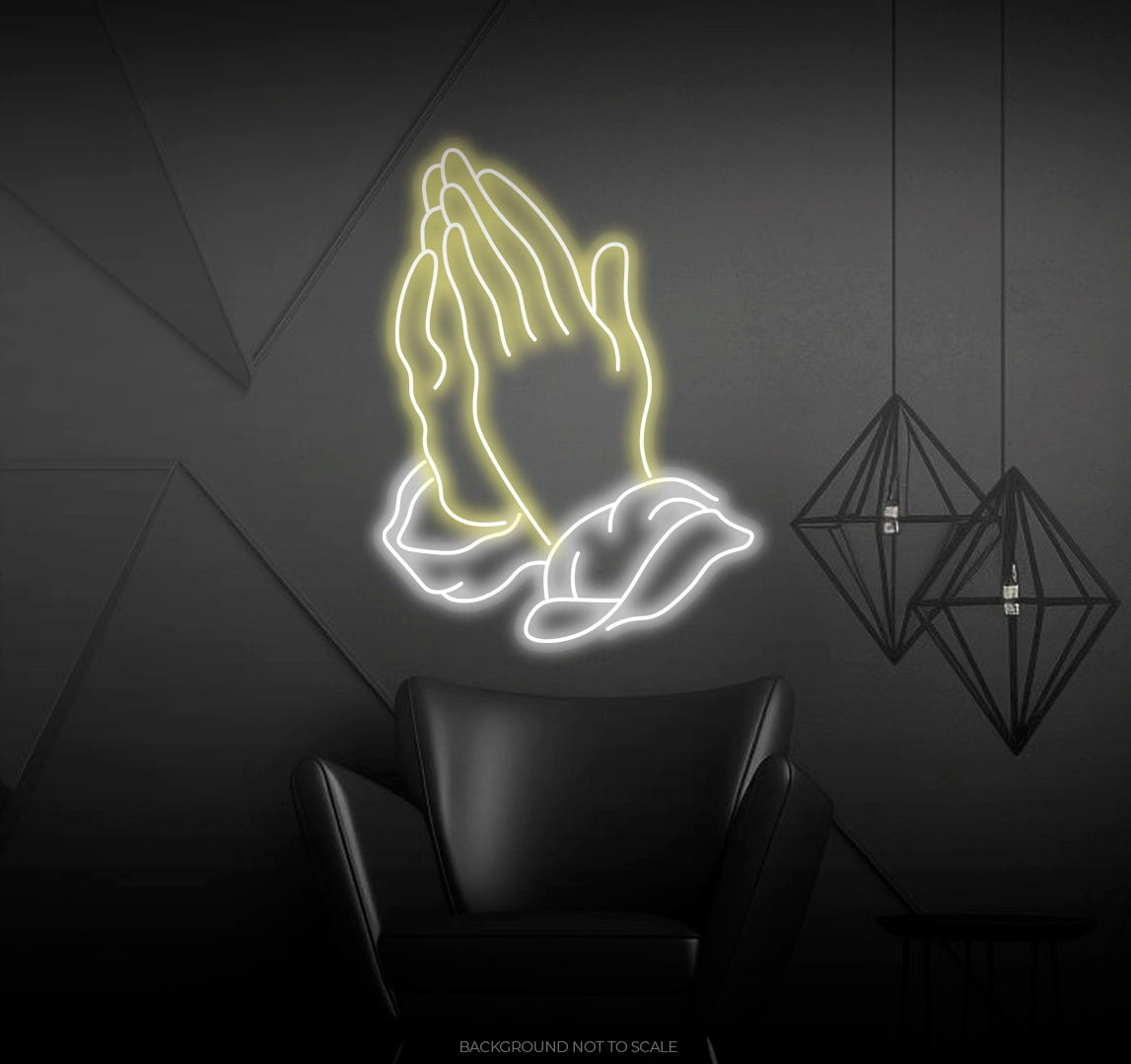 Praying hands ledneon