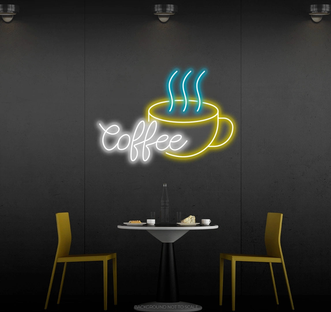 Hot coffee glass ledneon