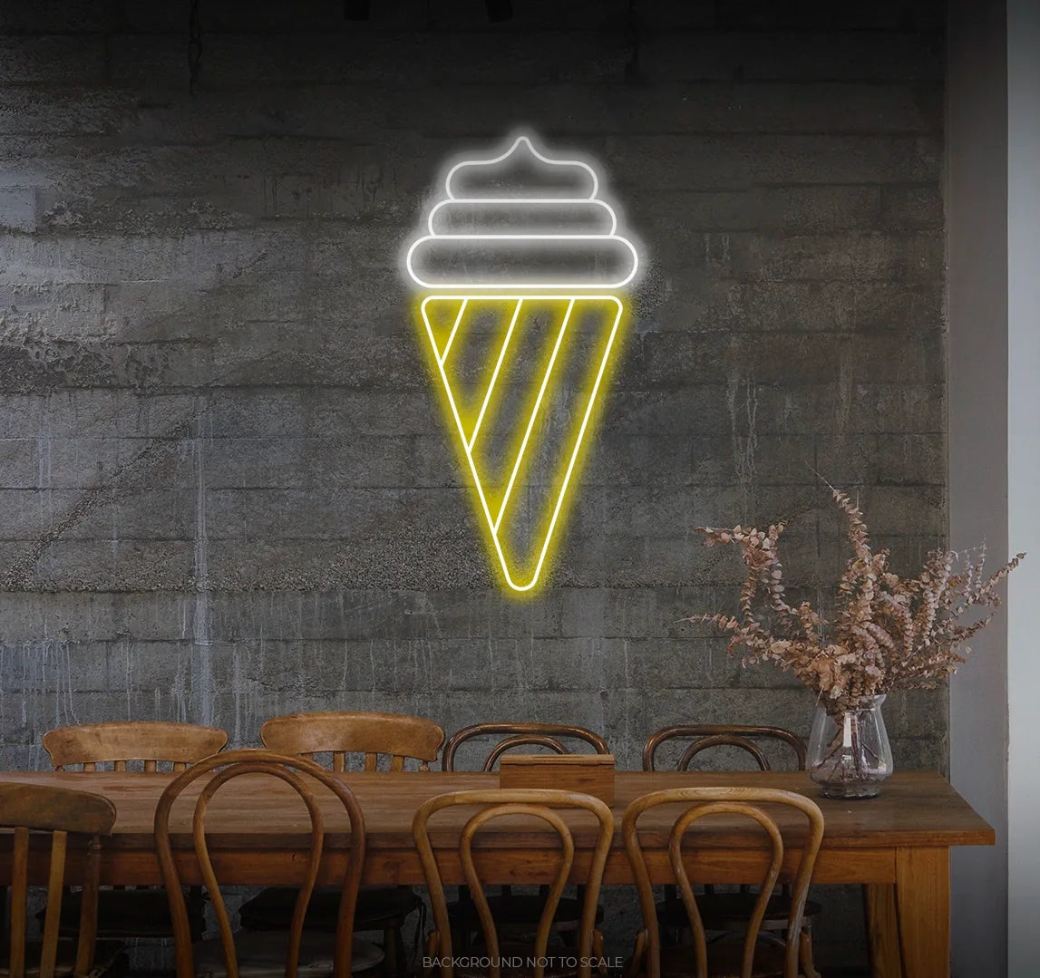 Ice cream cone ledneon