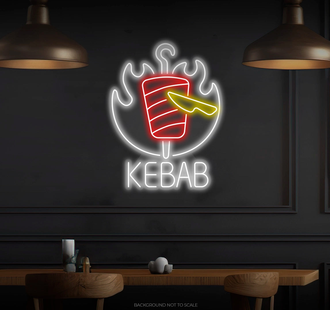 Kebab in flames ledneon