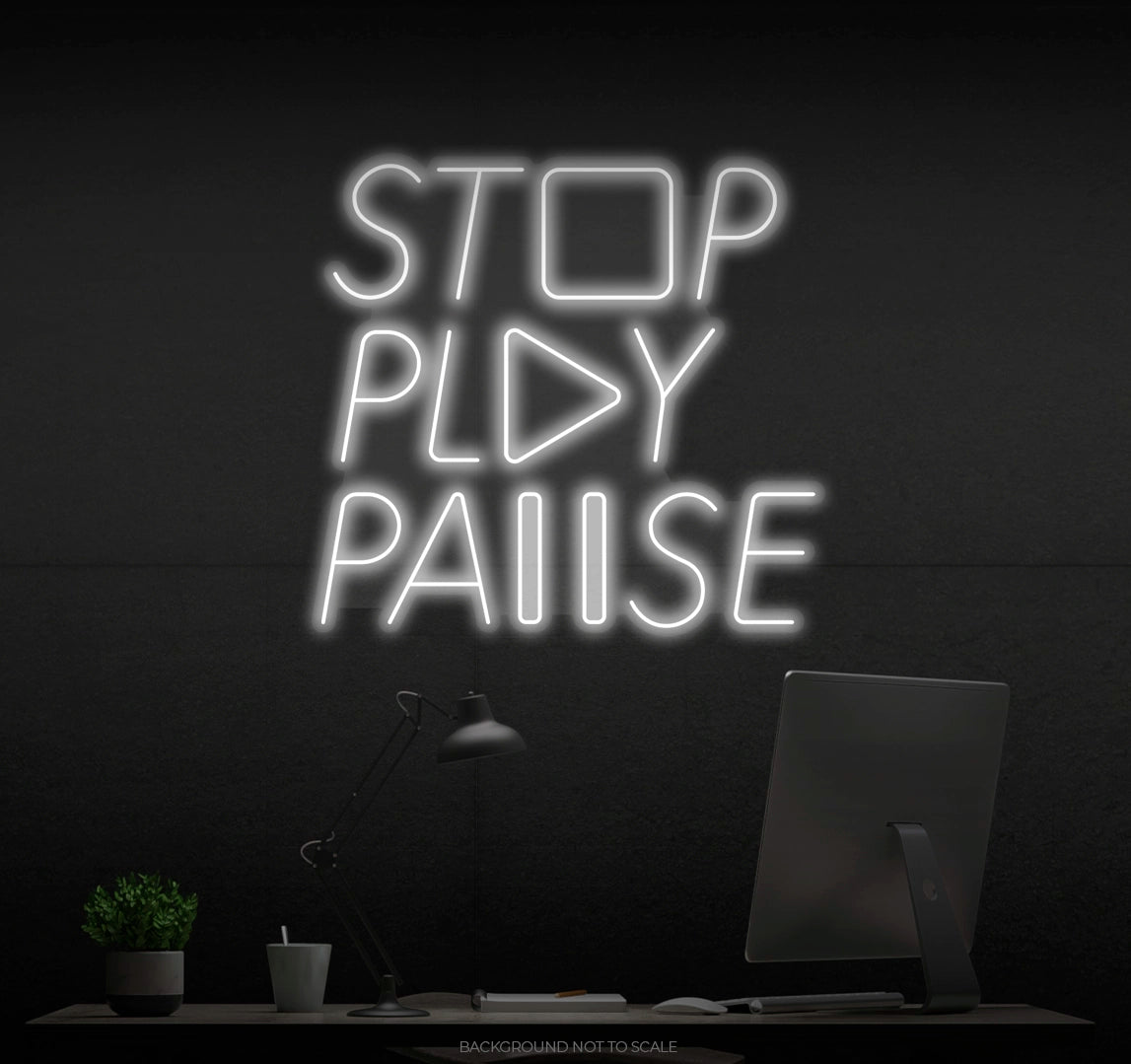 Stop play pause ledneon